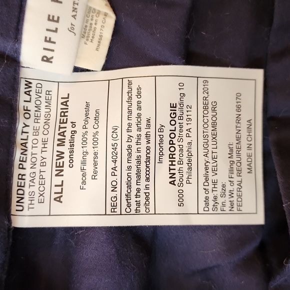 2 Rifle paper co. For Anthropologie matching euro shams 26x26 - Picture 8 of 11